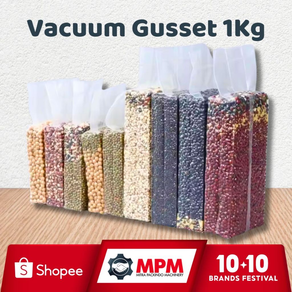 Vacuum Gusset / Vacum Beras Biji / Plastik Vakum Kotak Murah SATUAN