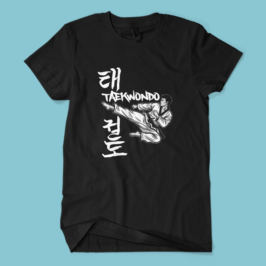 Kaos Distro Premium TAEKWONDO BW - Baju Hobi Olahraga Sport Martial Art Korea Unisex Dewasa