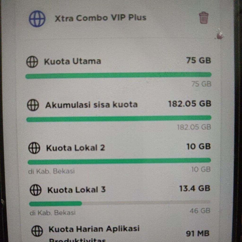 Paketan kartu XL VIP 90% akumulasi 182gb, 595gb, dan XL Akrab XXL 65%