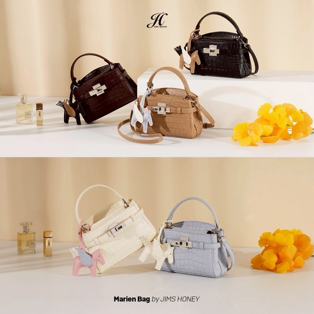 MARIEN BAG JIMS HONEY | TAS SLEMPANG WANITA| TAS KECIL WANITA| TAS CROCO WANITA FREE CHARM PHONI