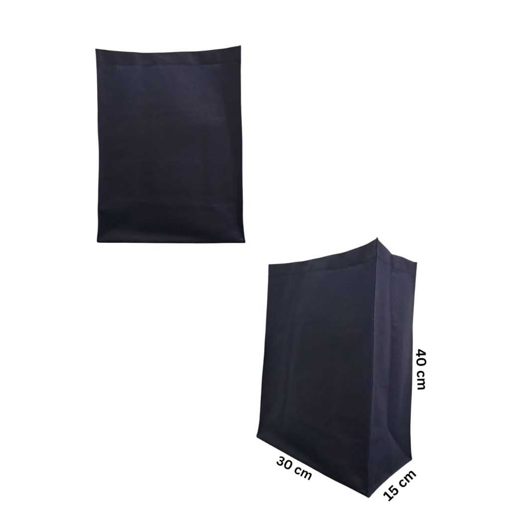 Tas Spunbond Tas Kain full jahit warna navy STIK BALIK 40x30x15cm tebal 100 gsm