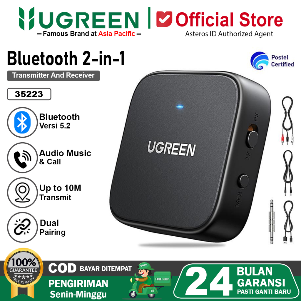 UGREEN Adapter Bluetooth 5.2 Audio Receiver & Transmitter With Audio & Mic 35223