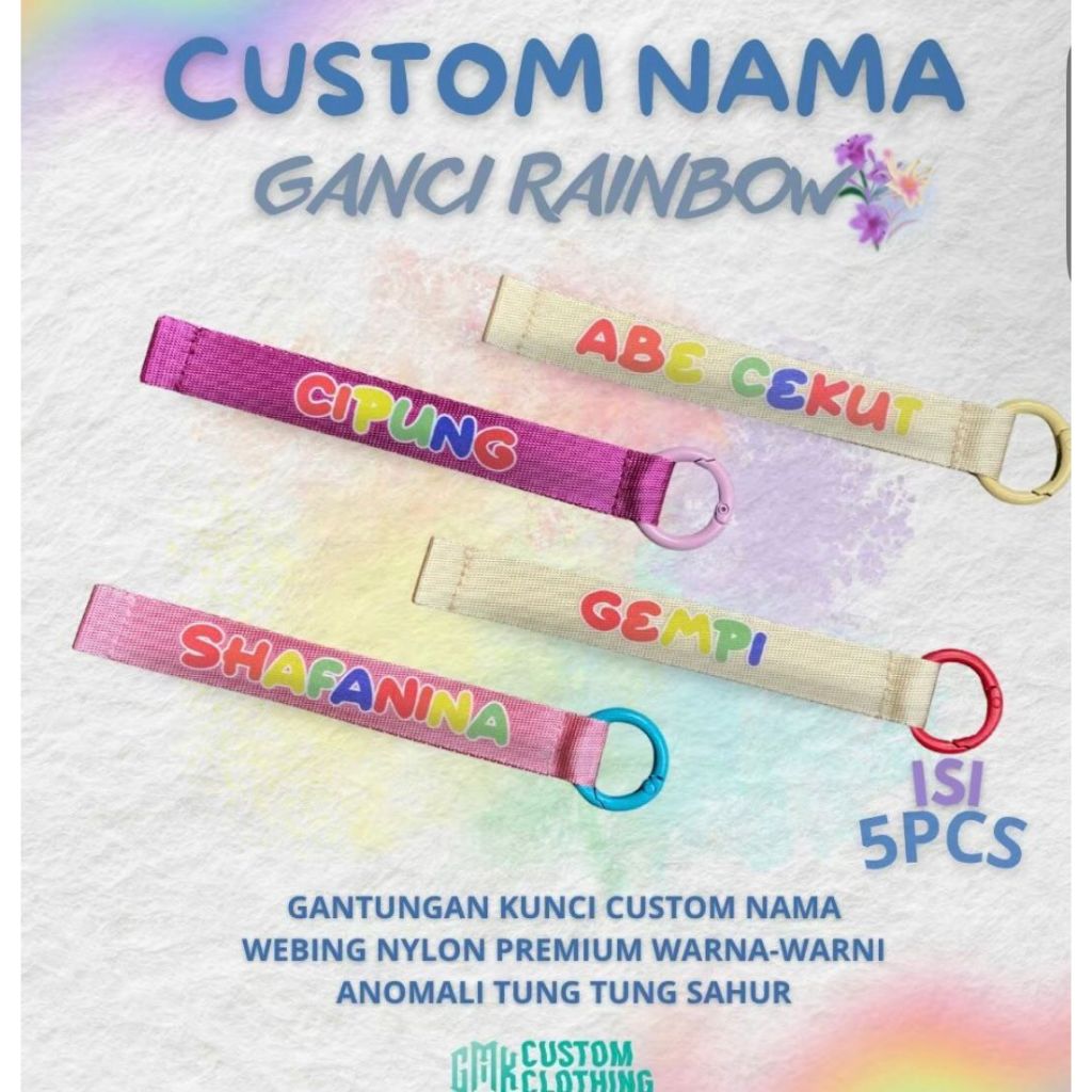 Gantungan Tas Anak Custom Nama Souvenir Ultah