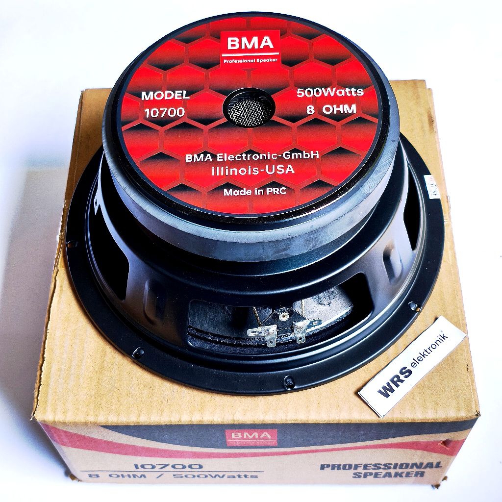 Speaker spiker 10" inch BMA 10700 middle voice coil 75mm/3" inch 8ohm 500watt
