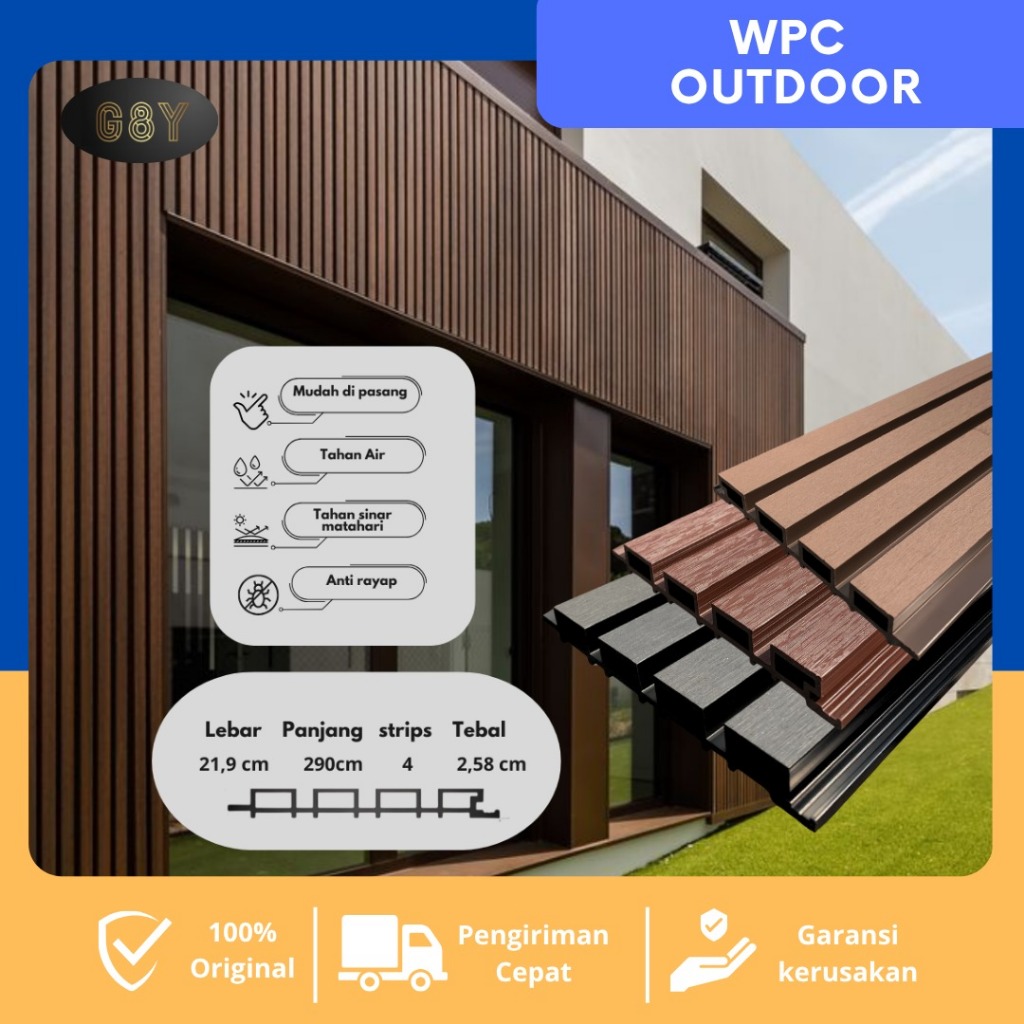 WPC Outdoor / WallPanel Outdoor Dinding /Pagar /Wall Panel Exterior Rumah Wallpanel Outdoor Motif Ka