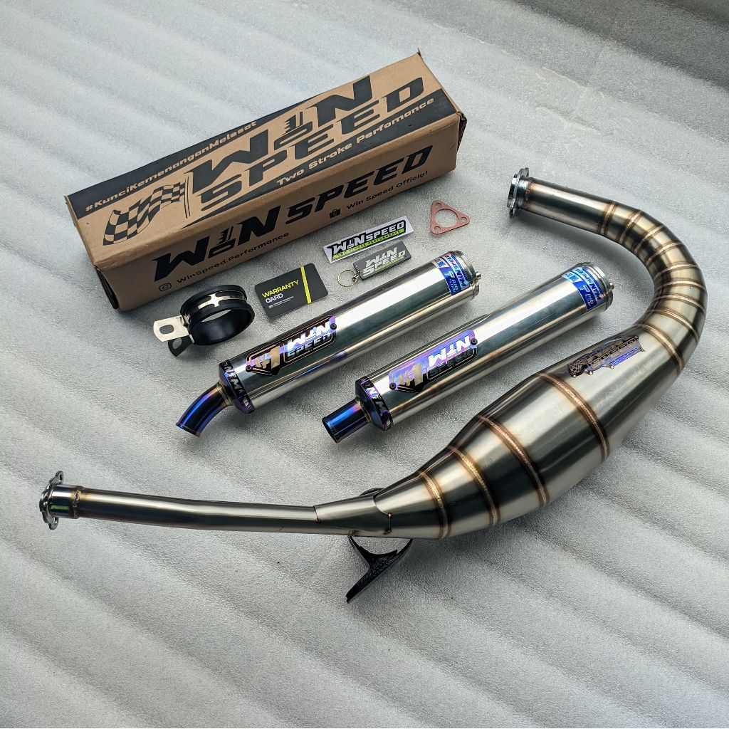 KNALPOT KOLONG PDK RX KING SET SILINCER ALMU LOGO LIST UNGU ORIGINAL WINSPEED