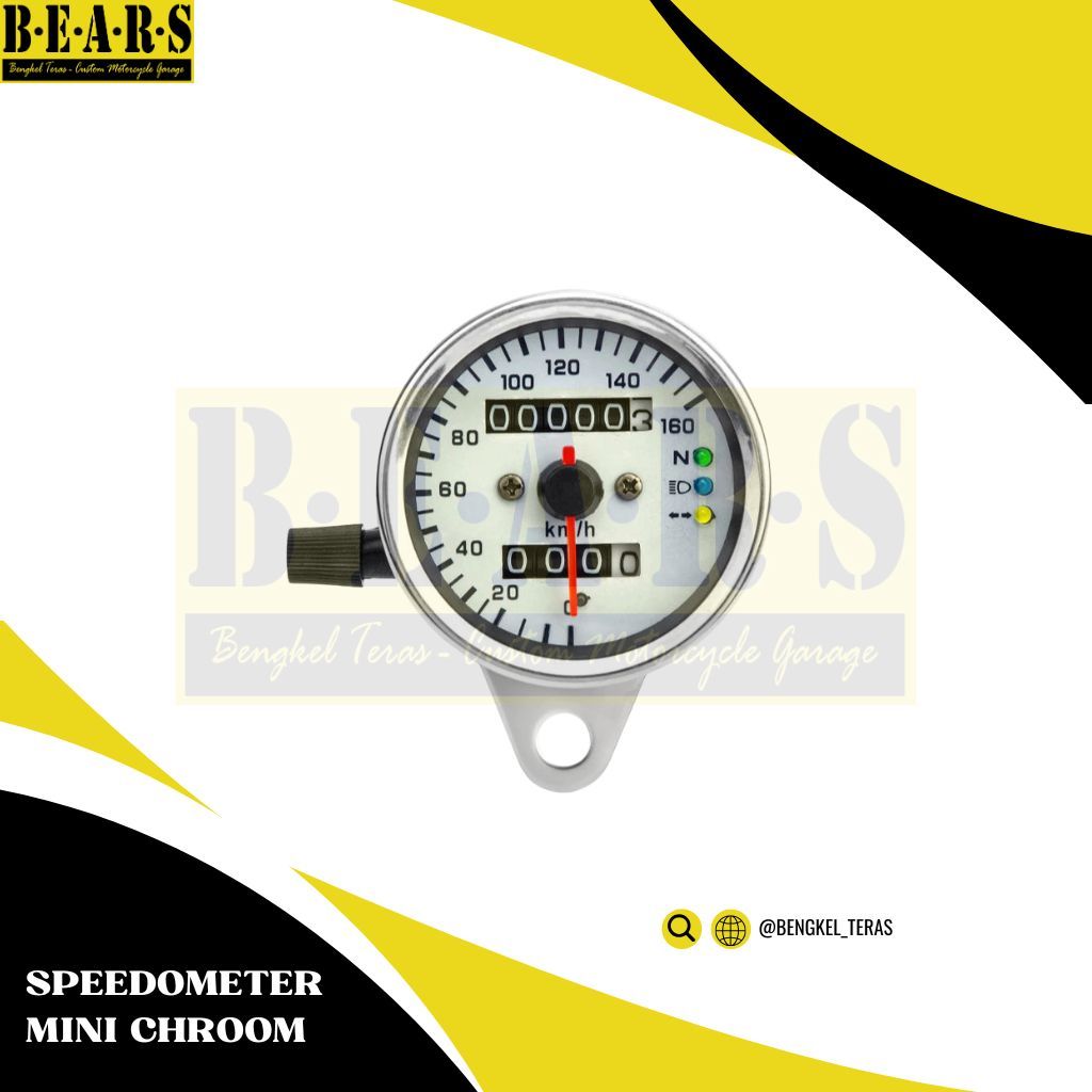 Speedometer Motor Custom Universal Bulat Kecil Chooper Japstyle Tracker