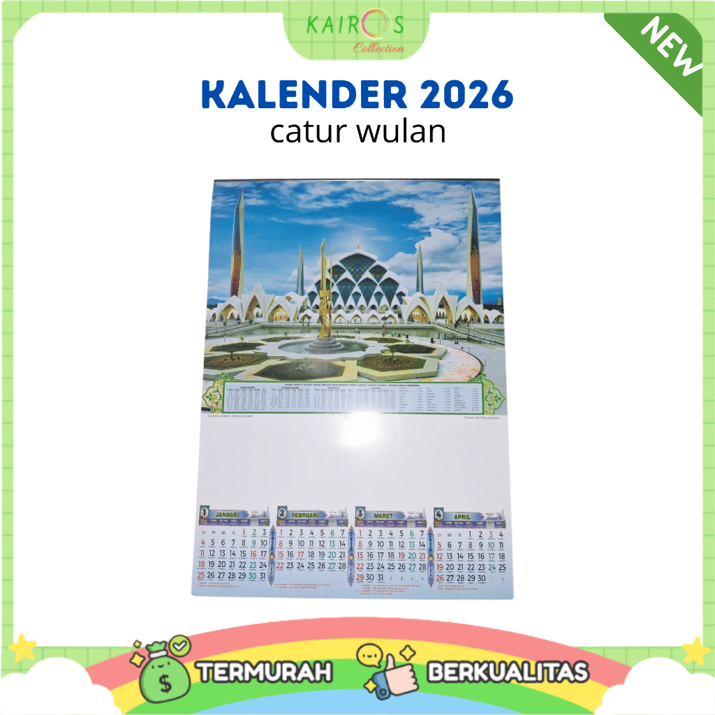 Kalender Dinding Tahun 2026 Catur Wulan, Triwulan, Dwiwulan, Kerja Kecil, Kerja Besar, Ukuran Jumbo