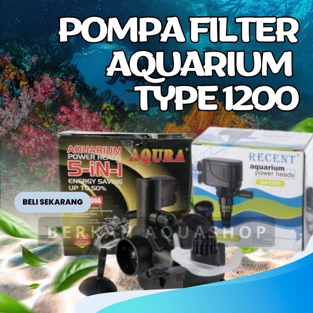 Pompa Air Aquarium Mini Celup Low Watt Type 1200 7watt // Filter & Aerator Akuarium