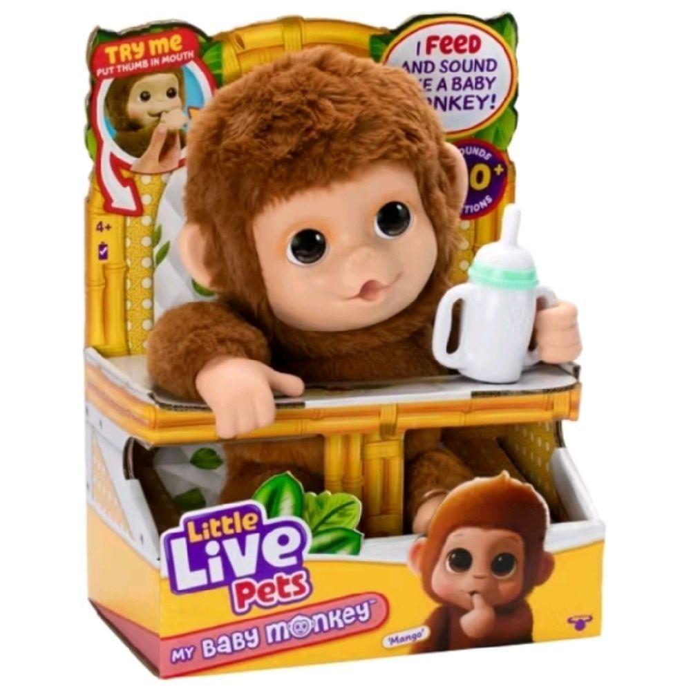 Mainan Anak Boneka Little Live Pets Baby Monkey Interaktif & Bersuara