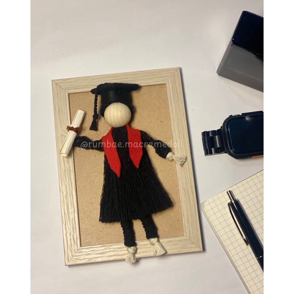 Graduation Macrame Doll Boy
