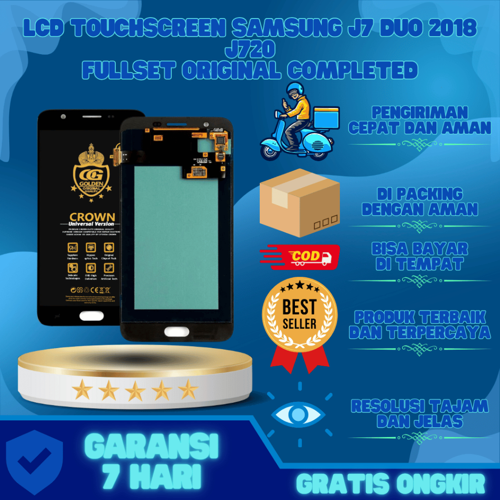 LCD SAMSUNG J7 DUO 2018 / (SAMSUNG GALAXY J7 DUO) / J720 TOUCHSCREEN FULLSET COMPLETE ORIGINAL