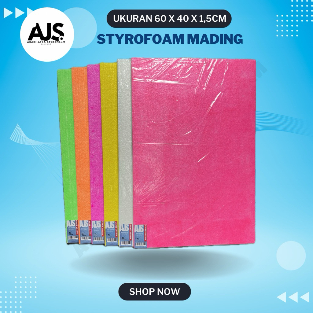 Styrofoam Warna | Ukuran 60x40x1.5 CM | Styrofoam Mading
