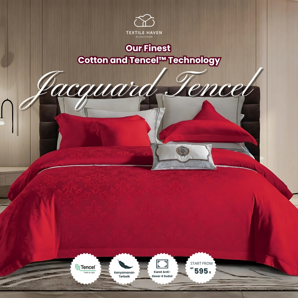 Sprei dan BedCover Jacquard Sutra Serat Bamboo Original 80s | Sprei KingKoil Sutra Emboss tinggi 40