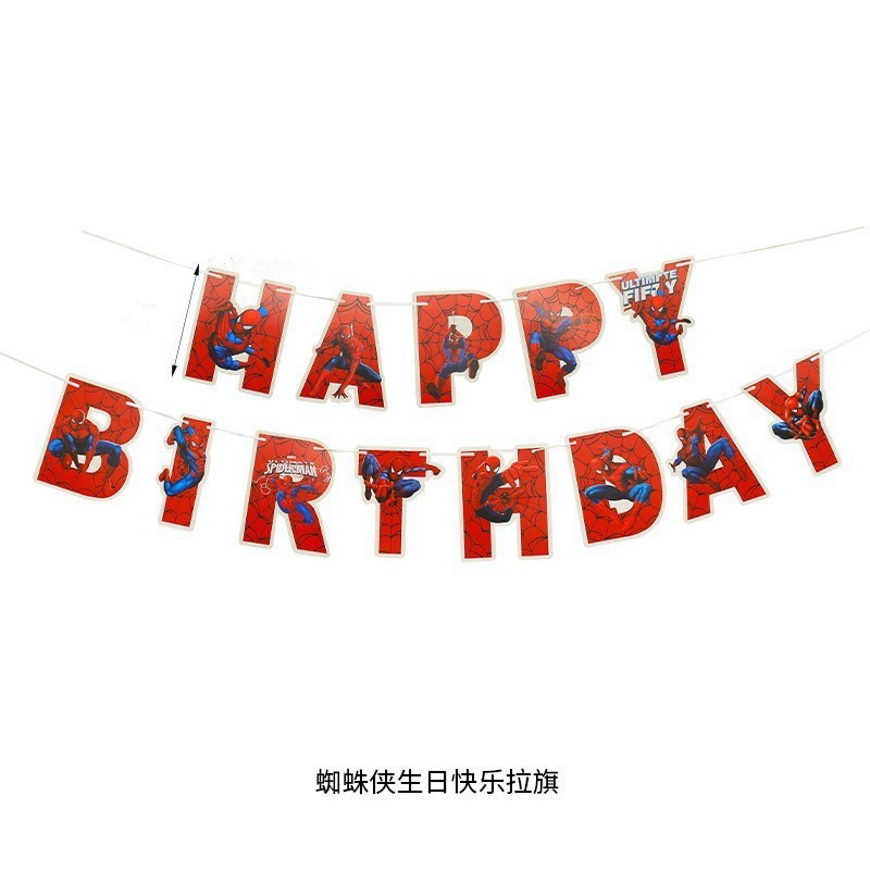 Banner Ulang Tahun Tema Spiderman Murah Lucu/Banner Karakter Spiderman