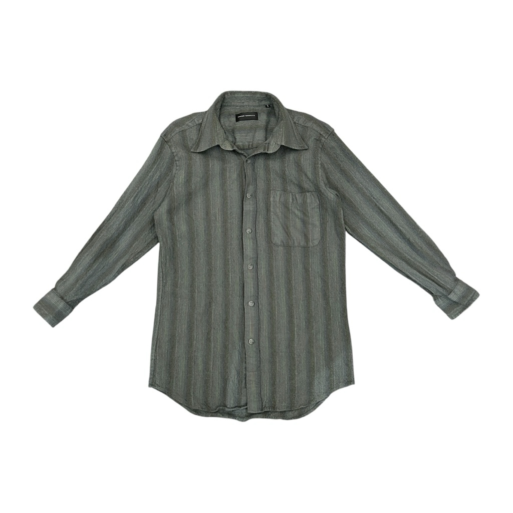 Vintage Japanese Brand Kansai Yamamoto Striped Button-up Shirt