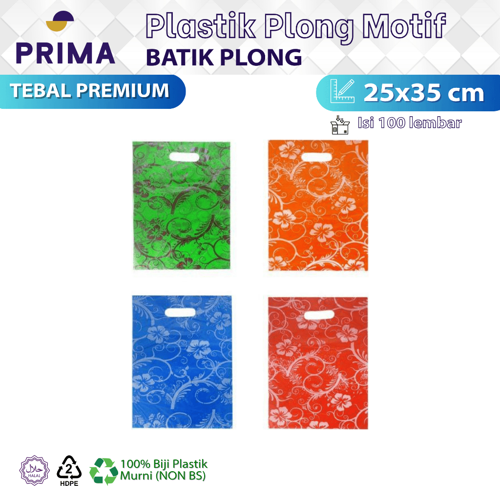 Kantong Plastik Plong Motif Batik 25x35 cm isi 100 pcs untuk Hidangan Sembako, Souvenir, Tas Belanja