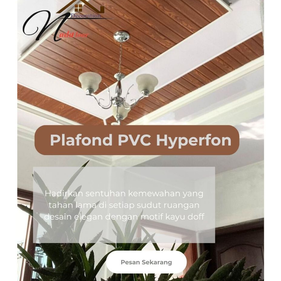 Plafond PVC Taco Hyperfon Motif Kayu Doff Anti Rayap
