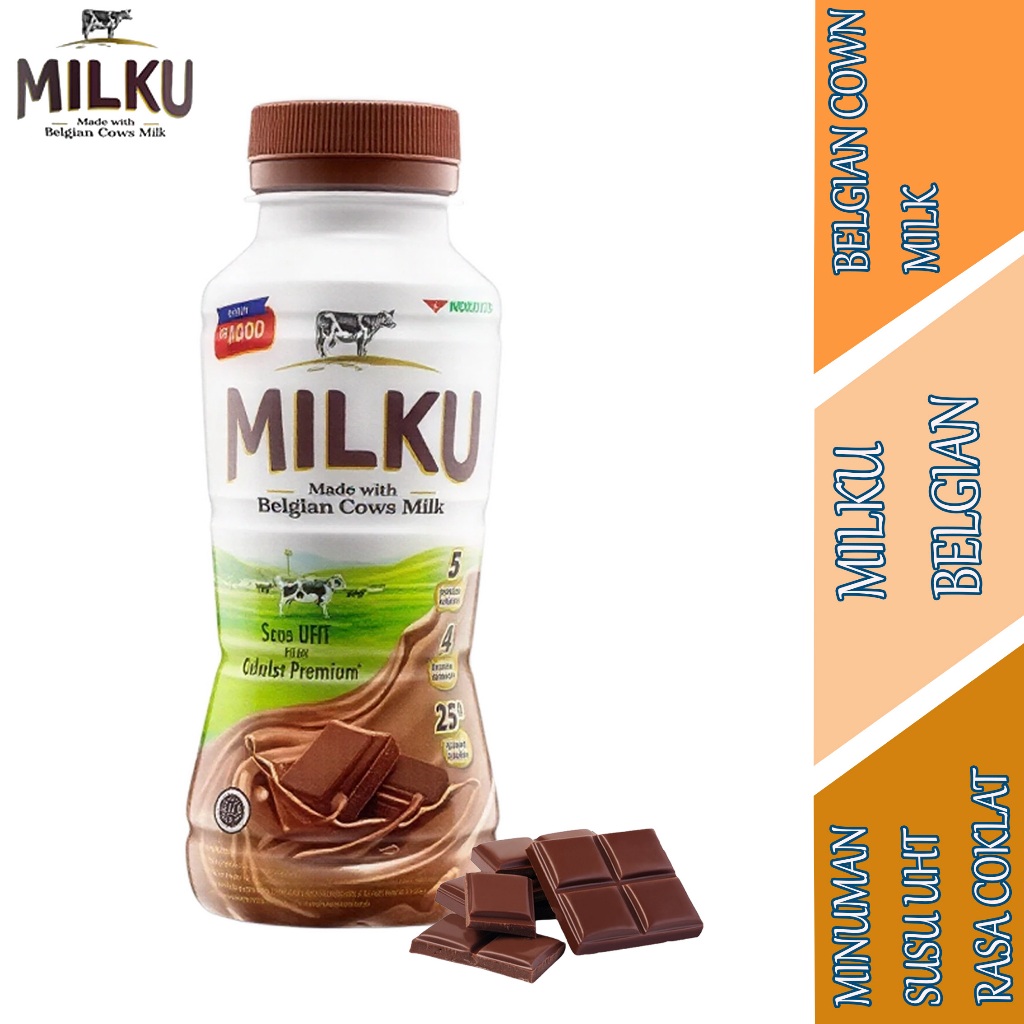 Minuman Susu Rasa Coklat Premium - Milku - Minuman Susu UHT - 200ml