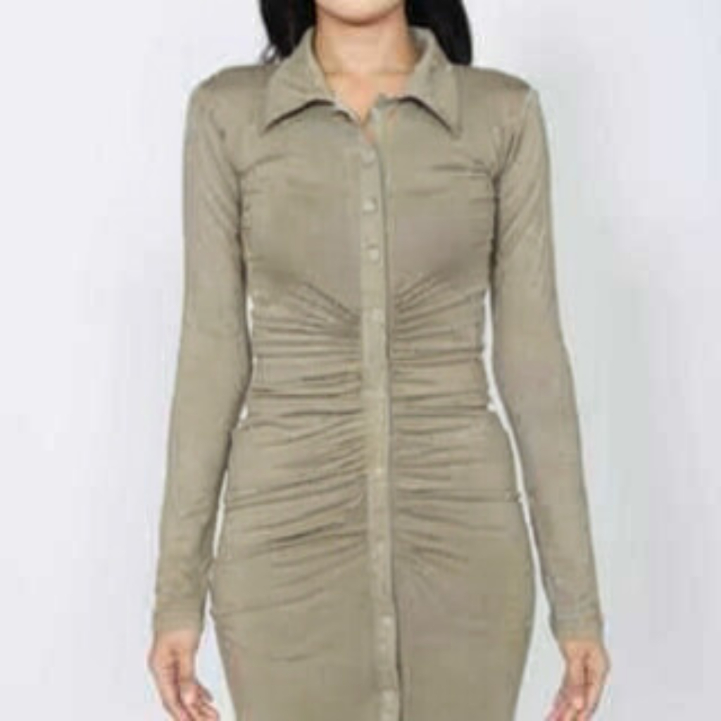 WRINKLE DRESS Kancing Aktif