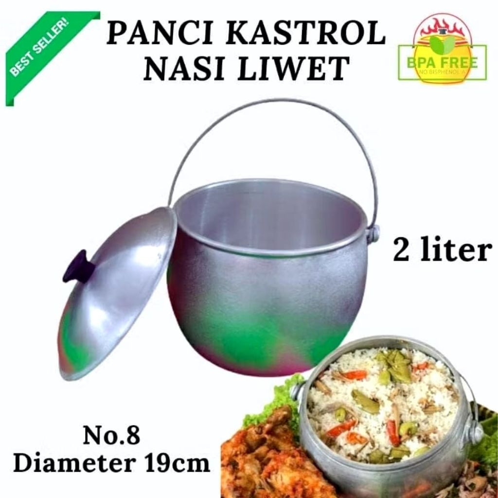 Kastrol no 9 Panci Liwet Bahan Aluminium cor Tebal