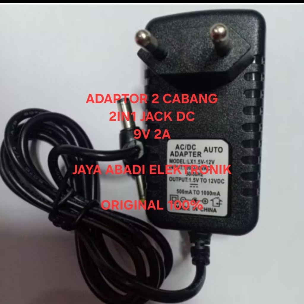 ADAPTOR 2 CABANG T 2IN1 H16 - Double Jack -Tidak Cepat Panas Peringatan: - Jack DC multi fungsi - Te