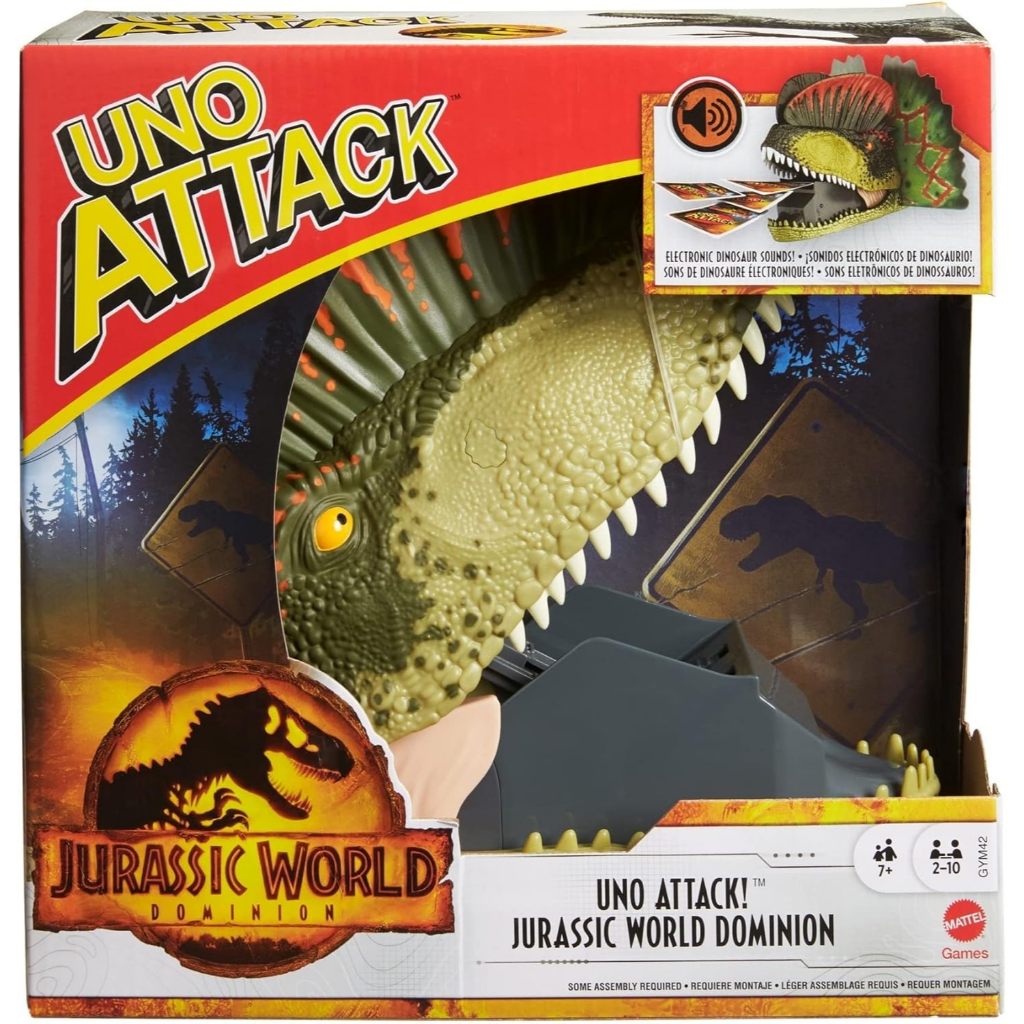 Mattel Games UNO Attack Jurassic World Domination Card Game for Kids & Family Night