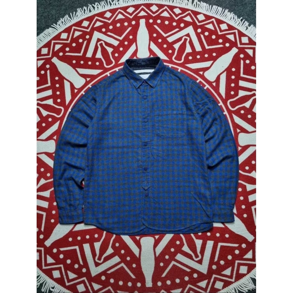 White Mountaineering Kemeja Flannel Lengan Panjang