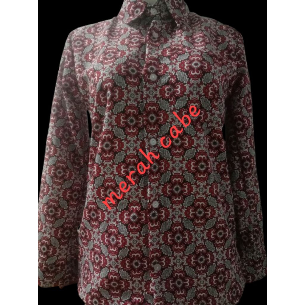 Batik SD/Batik Sekolah MI/merah cabe/Seragam Batik Sekolah Nusa Merah cabe