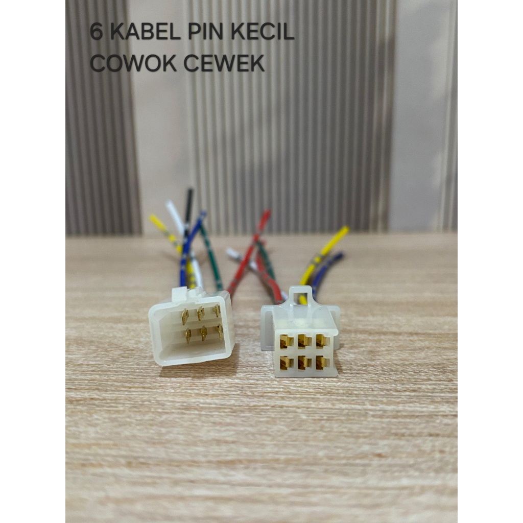 Soket Sambung 6 Pin Kecil / Mini Socket Kabel Konektor Mobil Motor (1 Set)