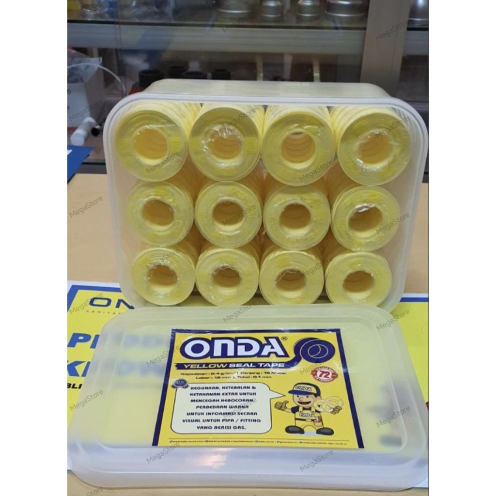 Seal Tape Onda yellow gas / Seal tape kuning 1 box ( isi 72pcs )