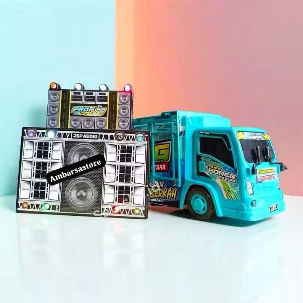 Mainan Truk Oleng Gratis Sound Horeg Lampu Stiker Musik Kado Anak Truk Oleng Basuri Mainan Truk Ada 