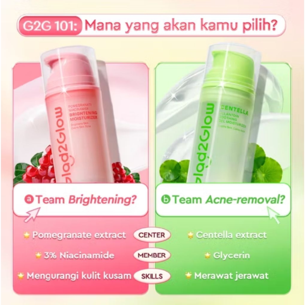 GLAD2GLOW Moisturizer 80g || Glad2glow Pomegranate moisturizer 80g | Glad2glow Centella moisturizer 