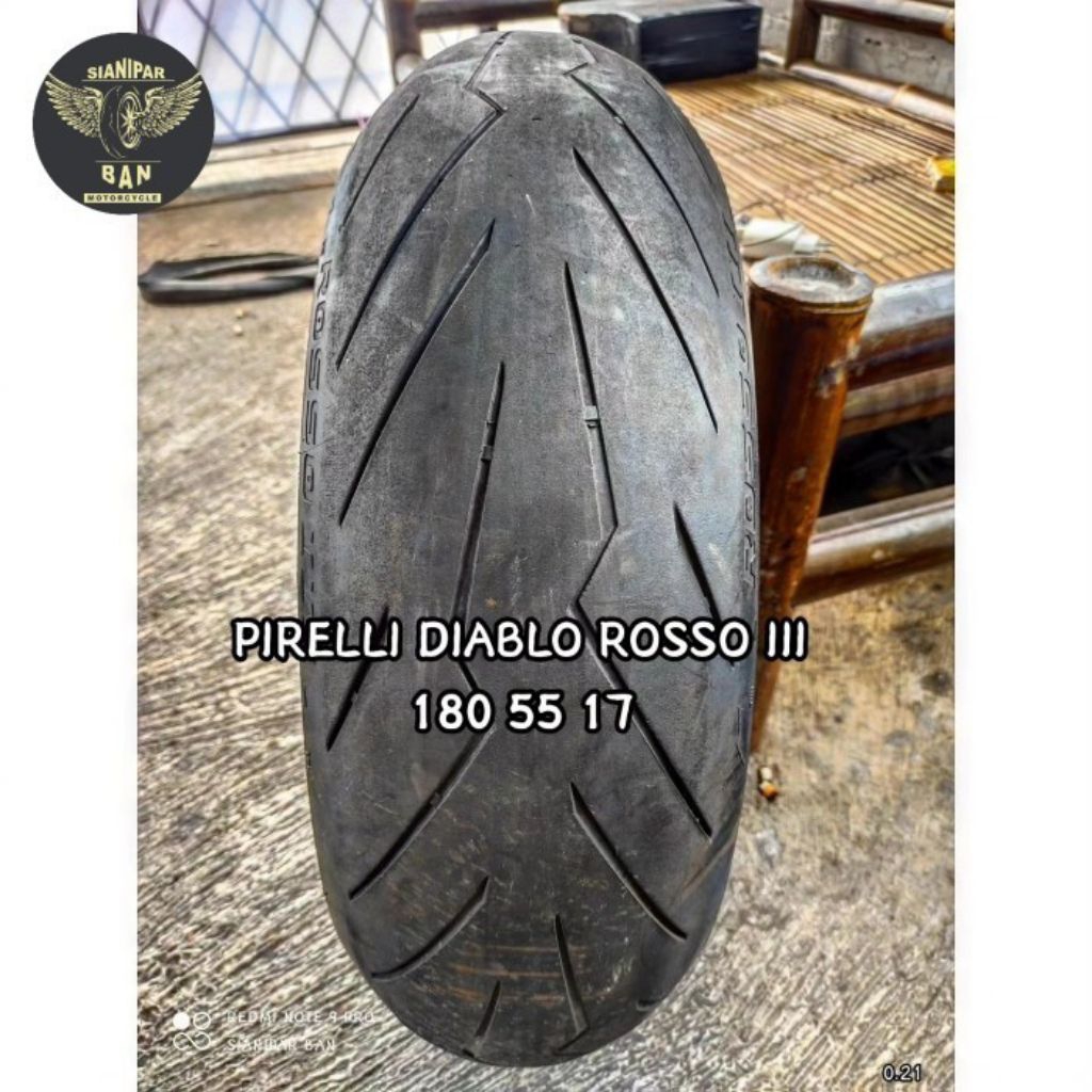 Ban motor Pirelli Diablo Rosso lll ukuran 180/55-17 ban tubeless