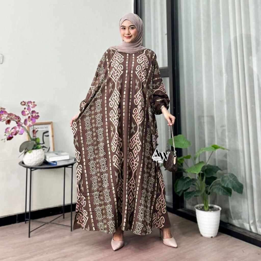 Kaftan Motif Mahesa Bahan Rayon Premium Adem Nyaman Ld Jumbo Busui Gamis Abaya Dress Panjang