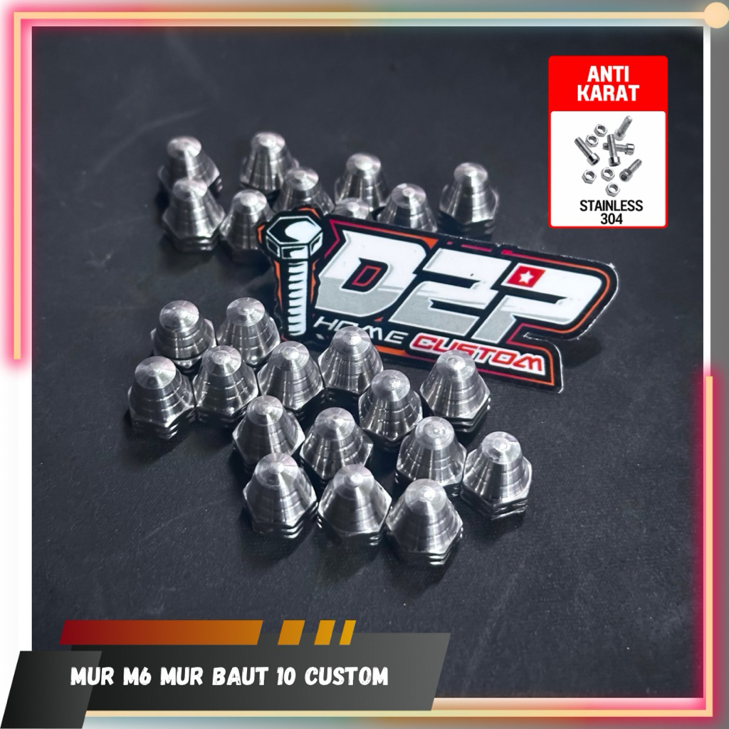 Mur m6 mur baut 10 stainless custom handmade anti karat