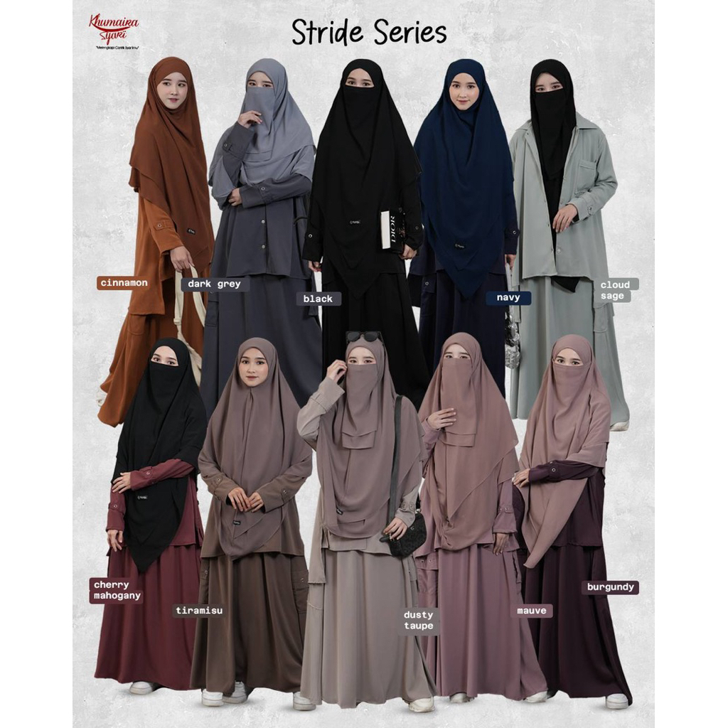 (READY) STRIDE SERIES KHUMAIRA SYARI/TUNIK ROK STRIDE/TUNIK MUSLIMAH/ROK MUSLIMAH/SET ROK MUSLIMAH/T