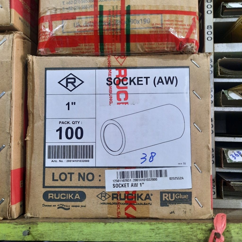 [1 DUS ISI 100PCS] Socket AW 1" Rucika / Sok Lurus PVC 1 inch Grosir