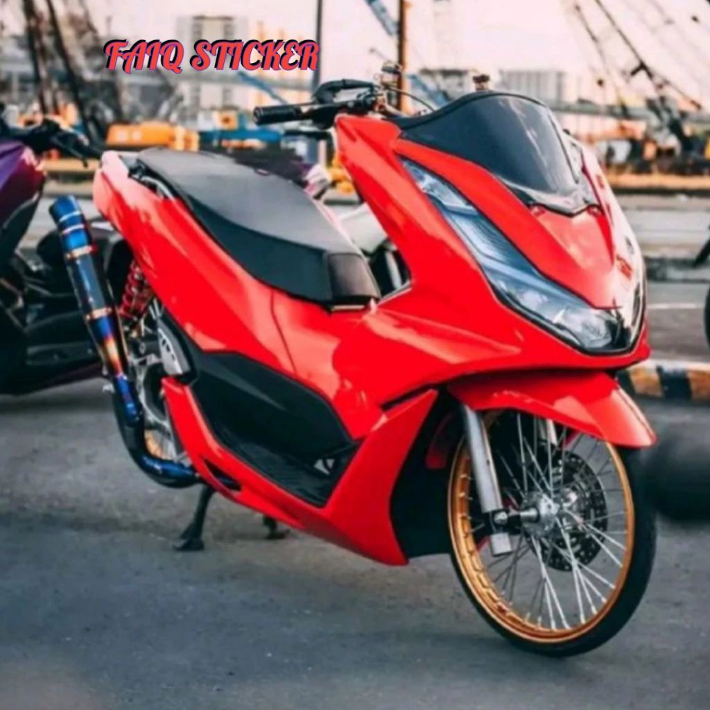 sticker skotlet warna merah glossy skotlet sepeda motor