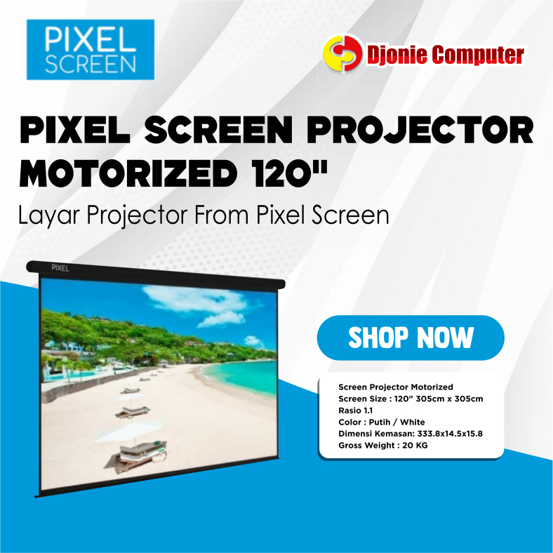 PIXEL SCREEN PROJECTOR MOTORIZED 120''