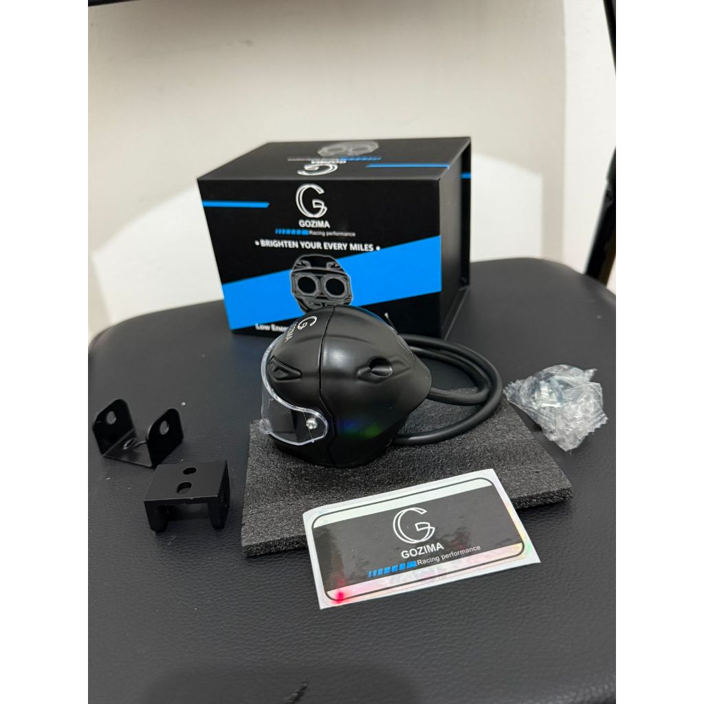 Lampu Driving Helmet LED Gozima Miles CNC Lampu sorot Cahaya putih-Kuning 30 wat DC 12-80 Volt Motor