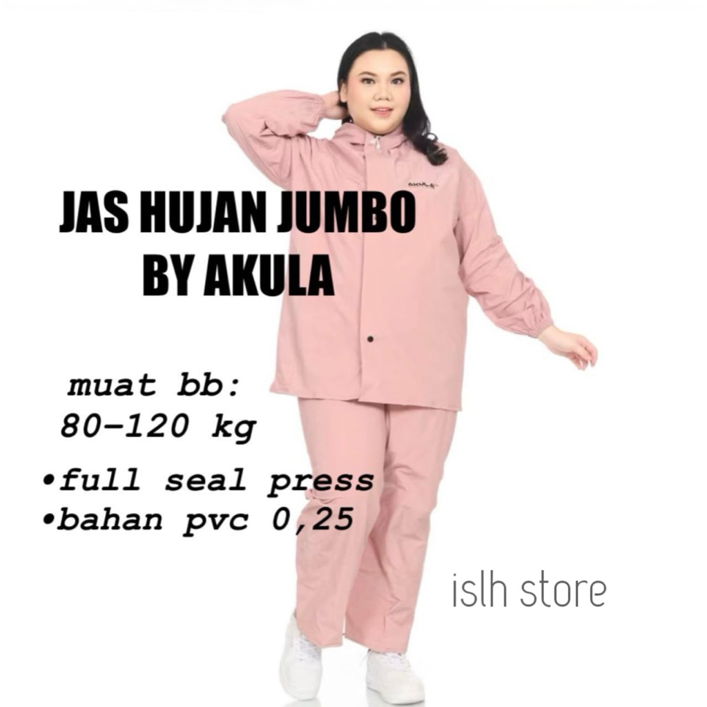 JAS HUJAN JUMBO AKULA Pria Wanita Anti Rembes BY AKULA mantel hujan dewasa Terbaik