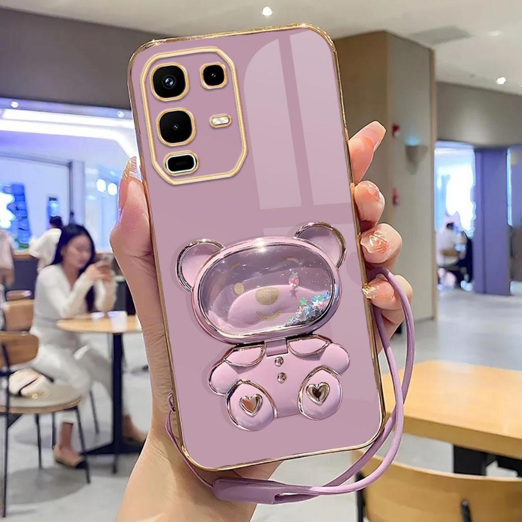 Soft Case Infinix Note 50X Case Stand Holder Mirror Silicone Luxury Plating