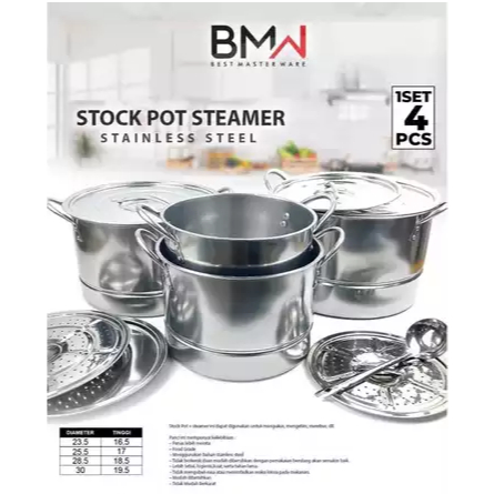 Panci steamer stock pot / panci kukus 4set / panci dandang set