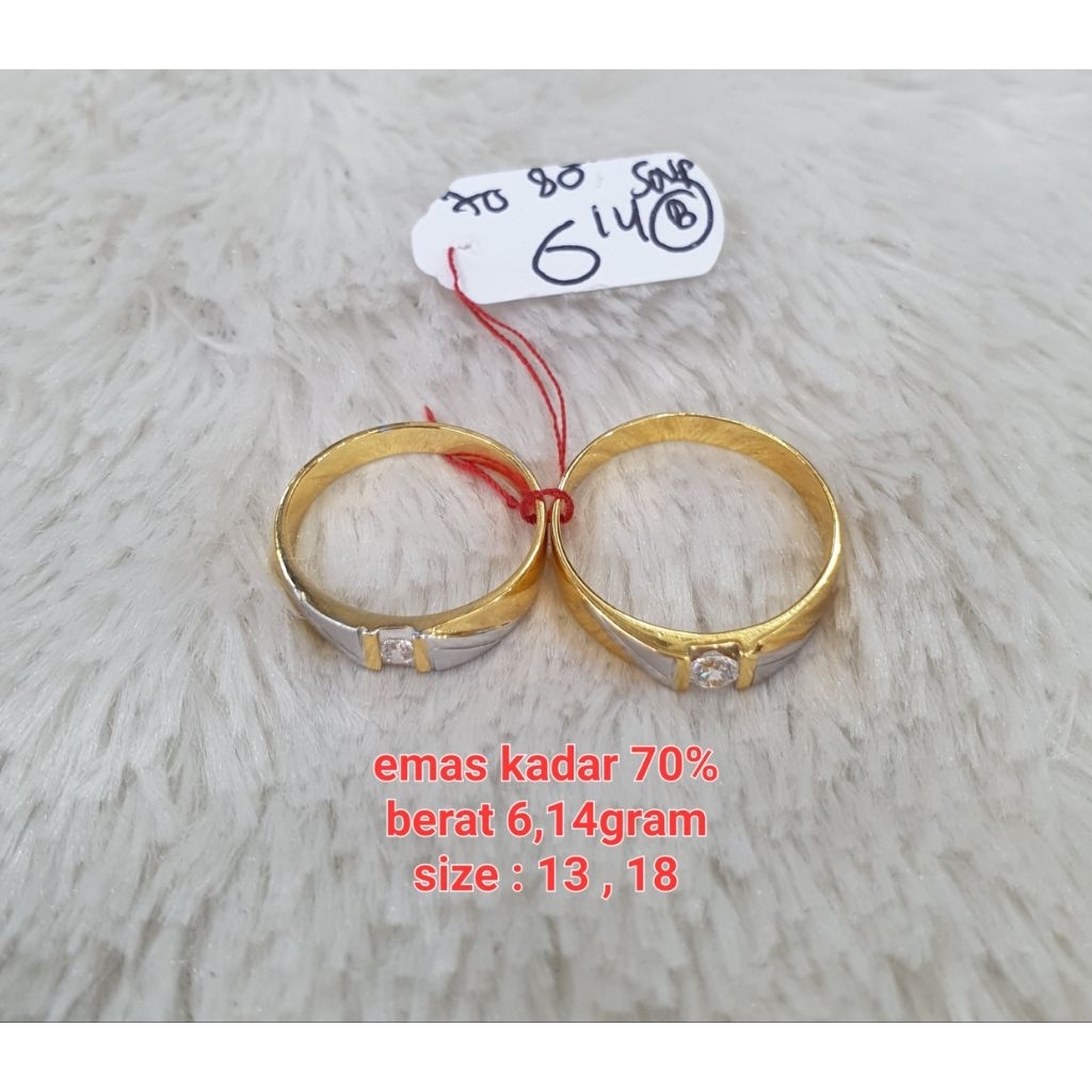 cincin italy ring couple ad 1 croom New Arrival emas kadar 70% berat 6,14gram size : 13 , 18