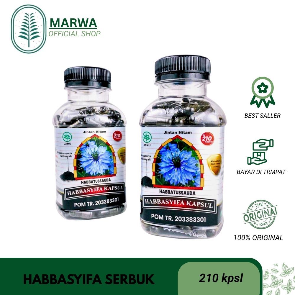 Habbasyifa Serbuk 210 Kapsul Serbuk Habbatussauda Murni Habasyi Jinten Hitam l Kapsul Jintan