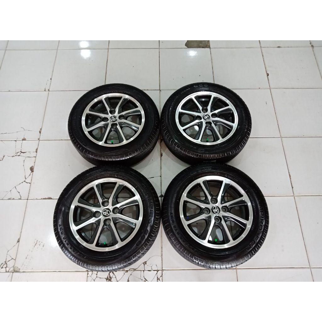 Pelek ban original toyota calya ring 14 + ban 175 65 r14 pnp mobil sigra agya ayla corolla soluna