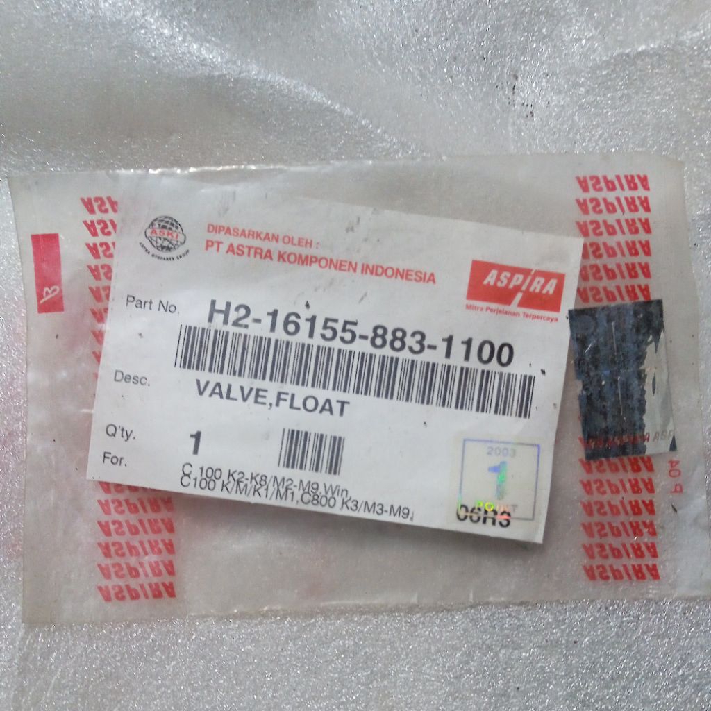H2 16155 883 1100 original Aspira Astra autopart repair kit set Assy Jarum Pelampung Ventilator Karb