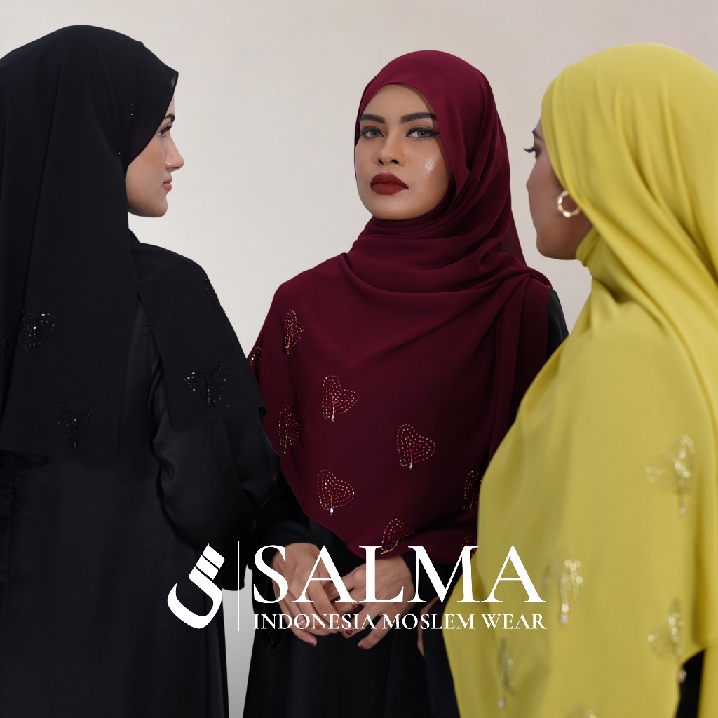 ABAYA SALMA - VIOLA PASHMINA CHIFFON ARAB PREMIUM