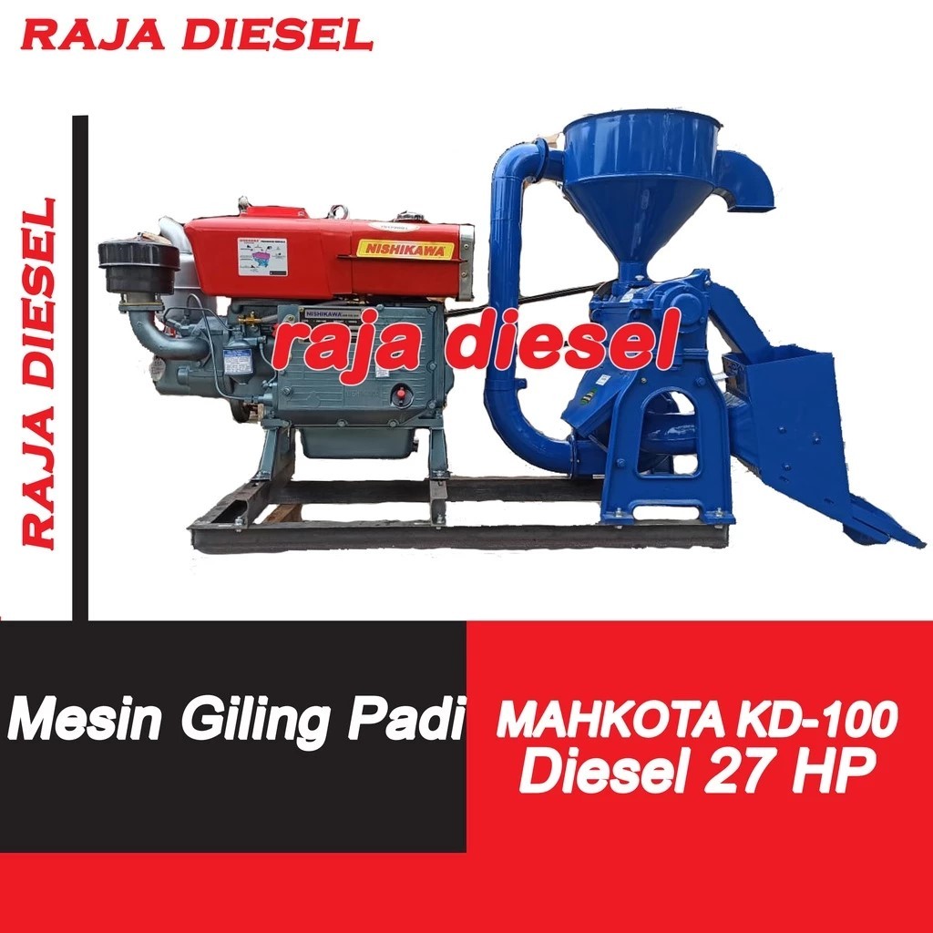Mesin Giling Padi MAHKOTA KD-100 + Diesel 27 HP